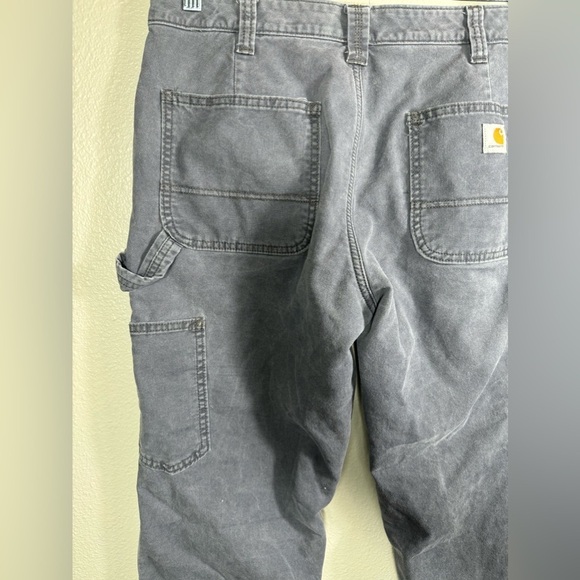 Carhartt Fleece Lined Original Fit 102213 Carpenter Gray Pants Size 10 Short - Picture 6 of 14